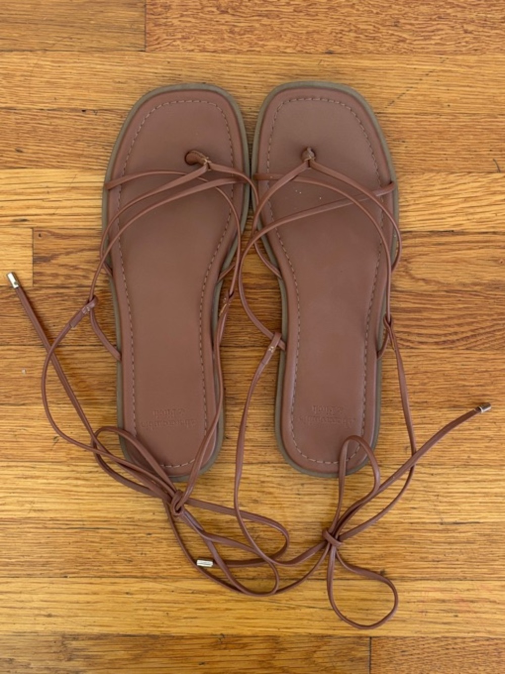 Brown Lace-Up Strappy Women's Sandals